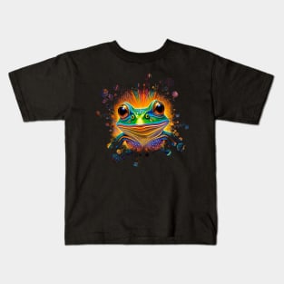 Froggy Animal Spirit (25) - Trippy Psychedelic Frog Kids T-Shirt